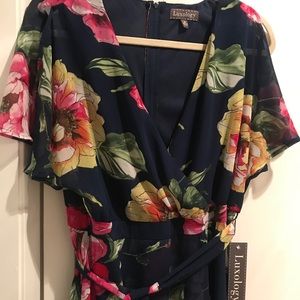 Navy floral print maxi dress